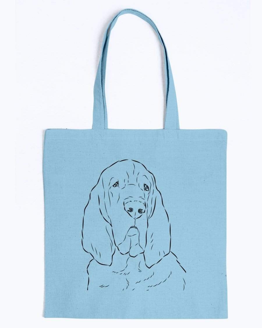 Bloodhound Doodle Dogs Canvas Tote Bag Accessories Light Blue / M