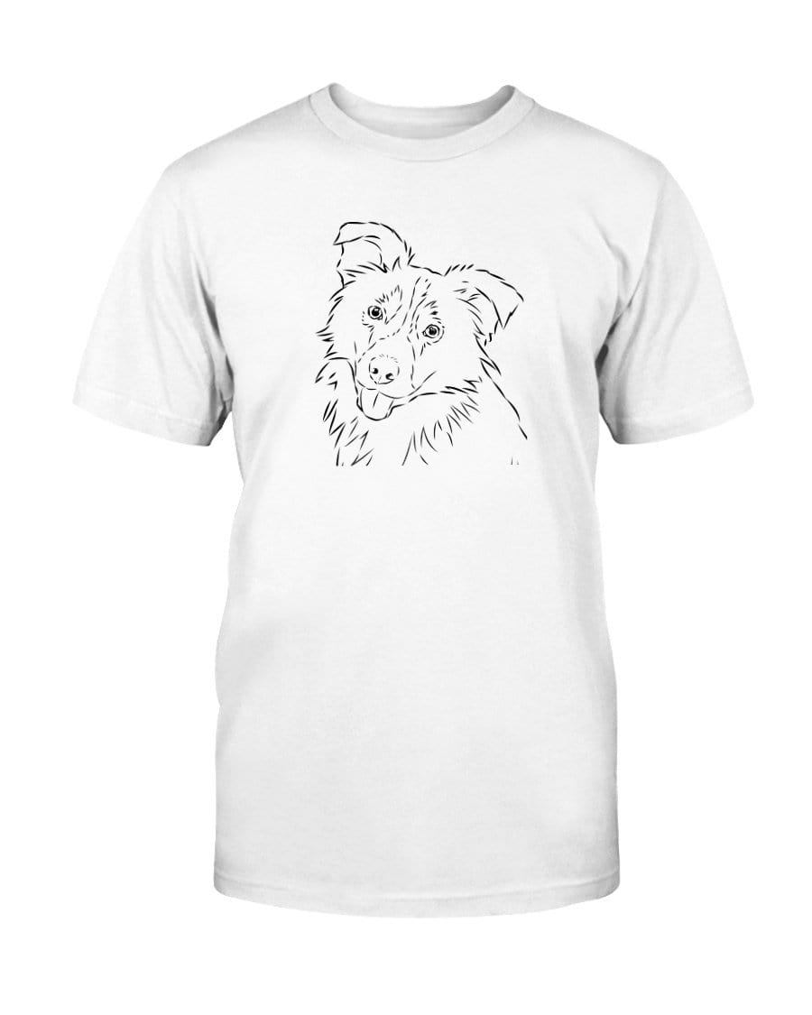 Border Collie Doodle Doggies Super Soft Unisex T-Shirt Shirts Solid White Blender / S