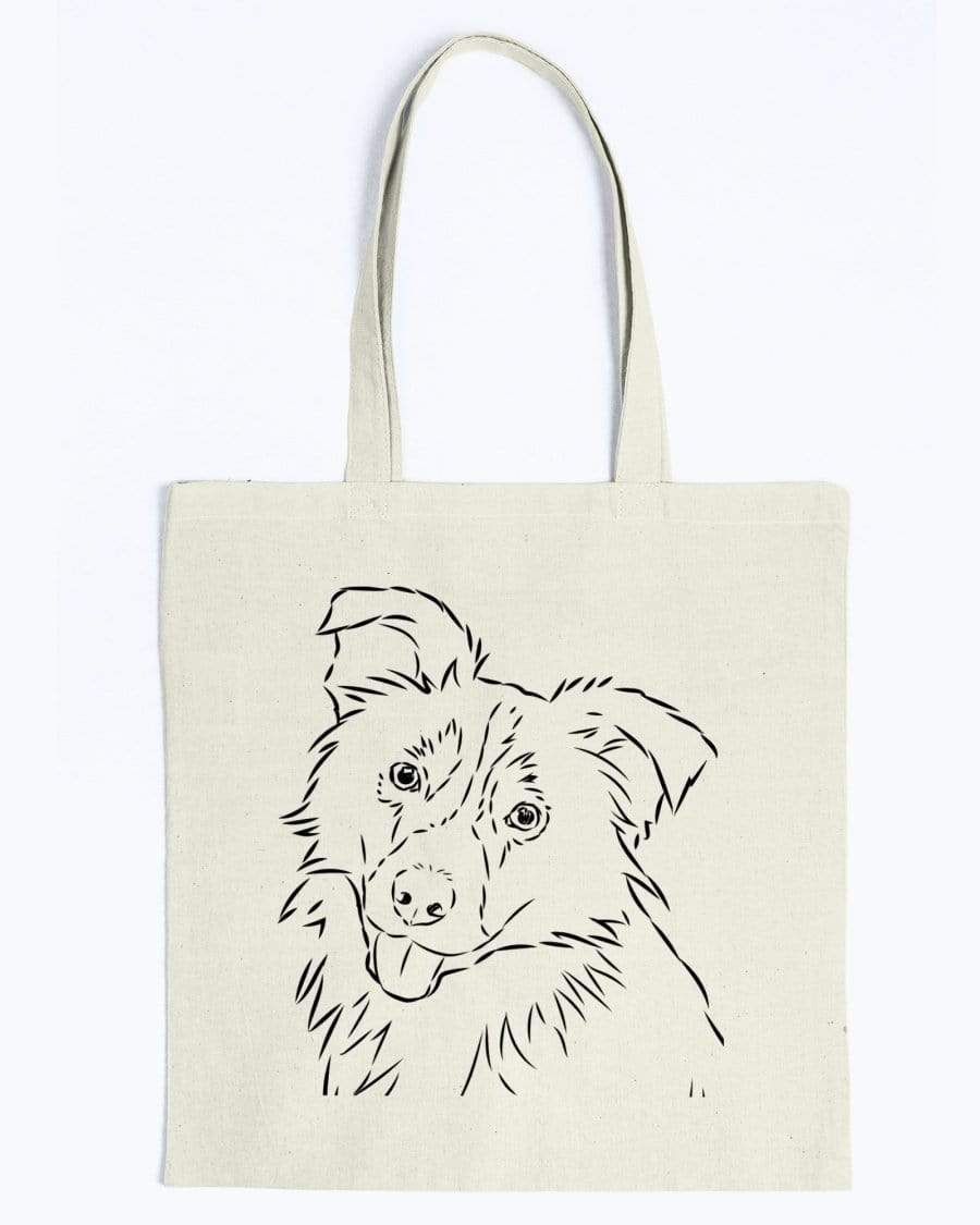 Border Collie Doodle Dogs Canvas Tote Bag Accessories Natural / M
