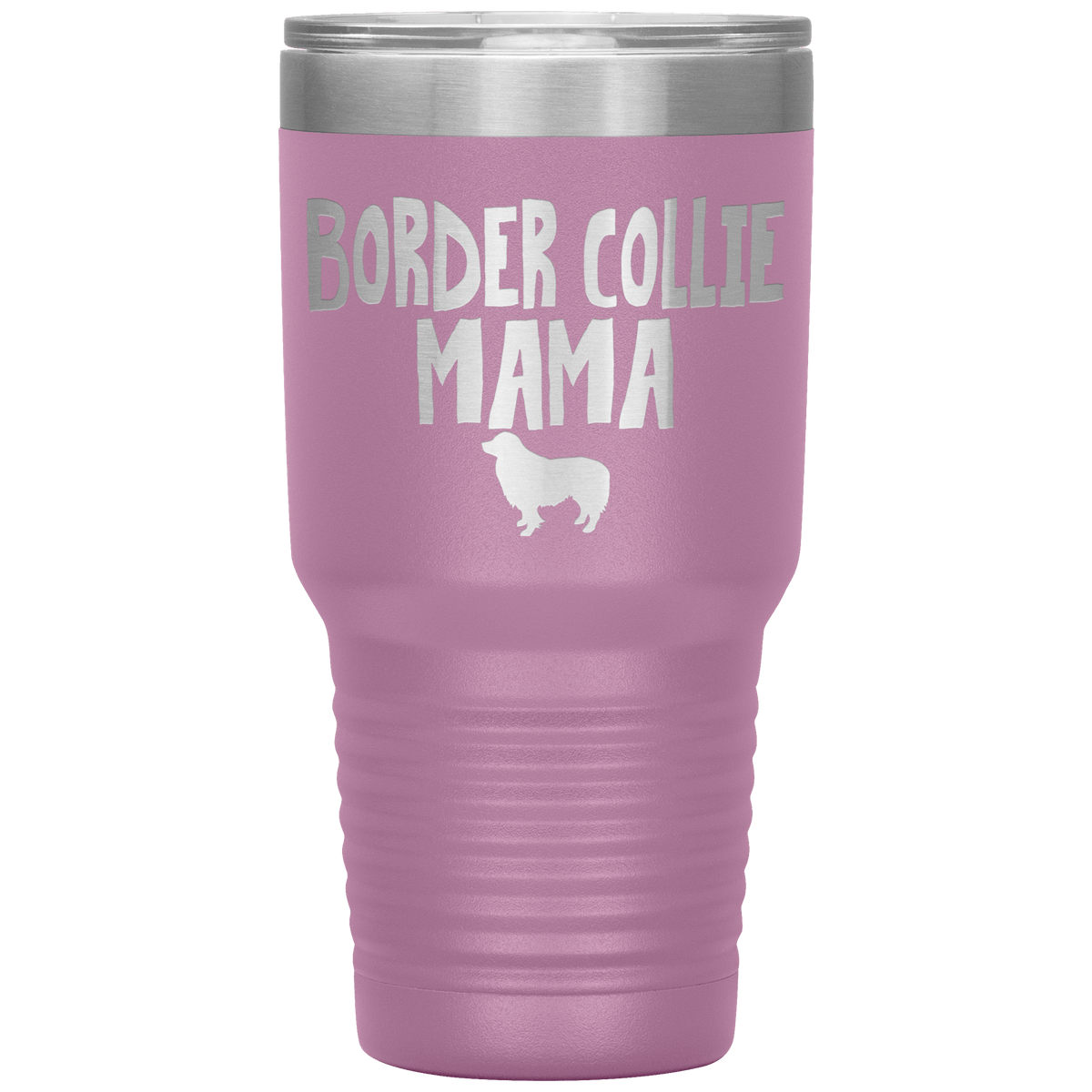 Border Collie Mama 30 Oz Vacuum Tumbler Tumblers Light Purple