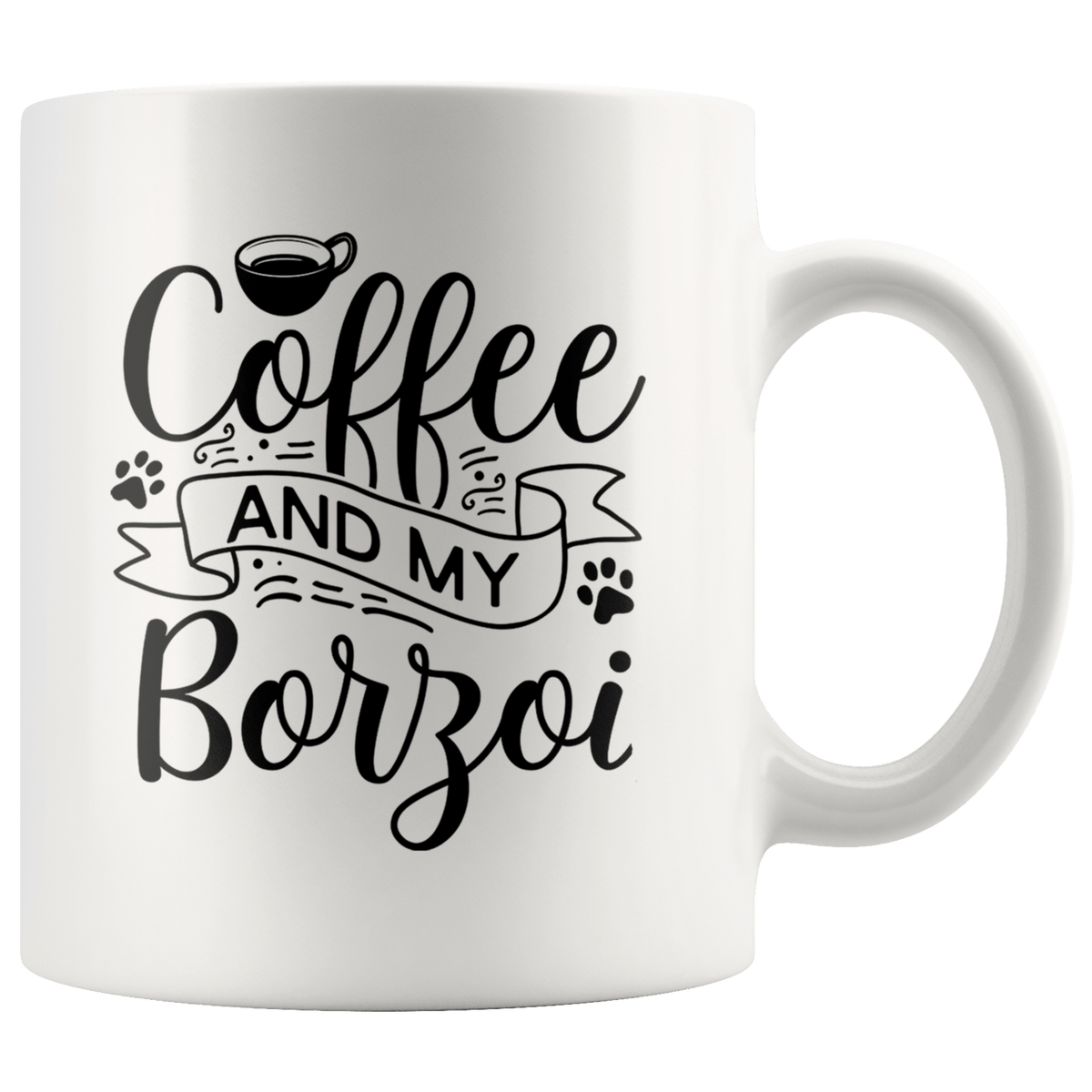 Borzoi Coffee and my Dog Coffee / Tea Ceramic Mug - 11oz / 15oz Drinkware 11oz Mug