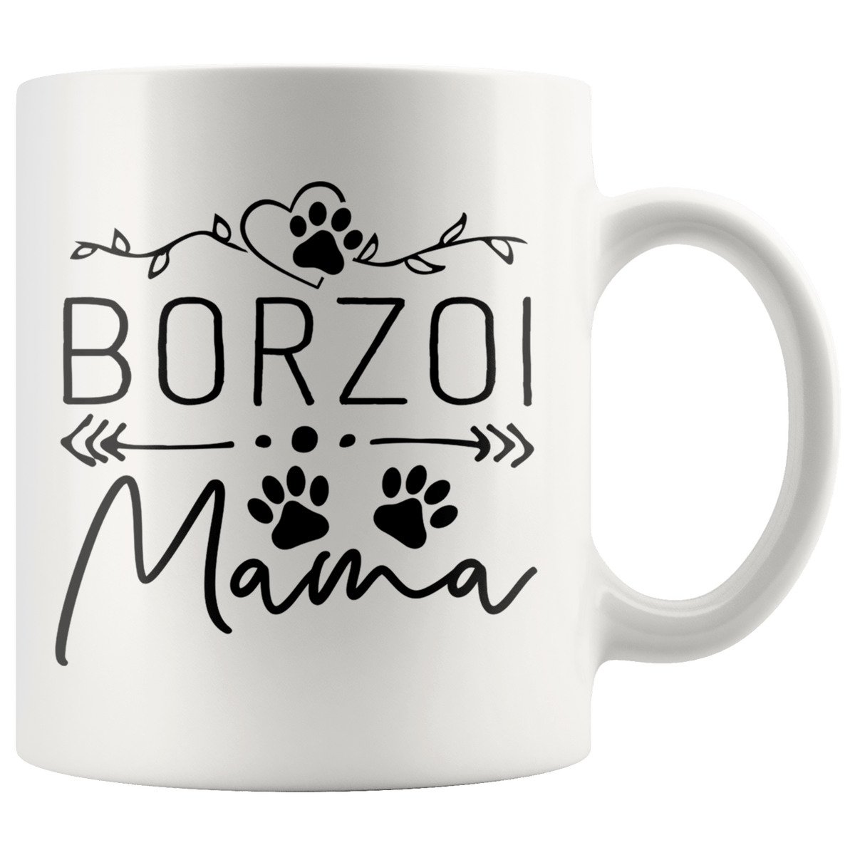 Borzoi Dog Mama Coffee / Tea Ceramic Mug - 11oz / 15oz Drinkware 11oz Mug