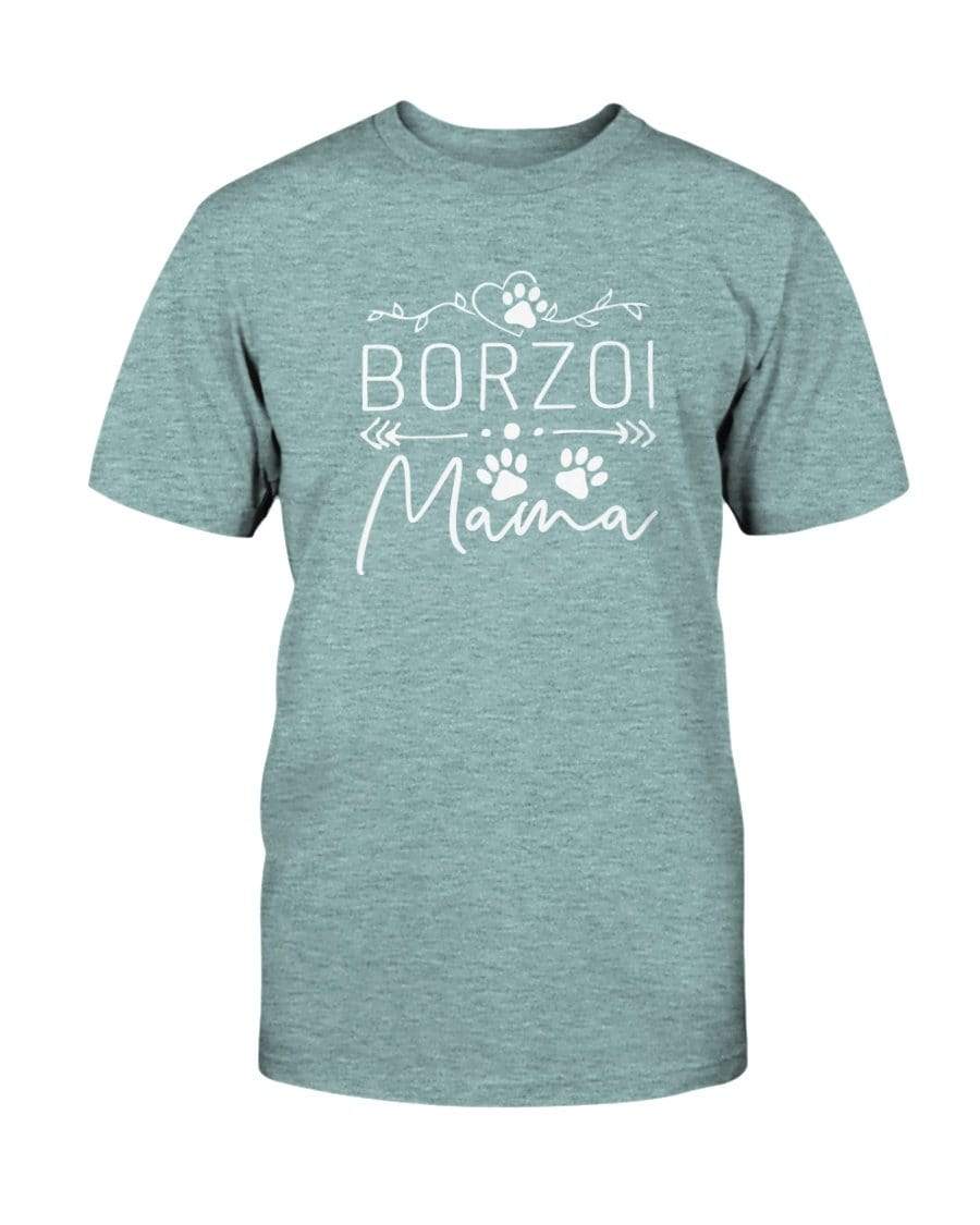 Borzoi Dog Mama Super Soft Unisex T-Shirt Shirts Heather Ice Blue / S