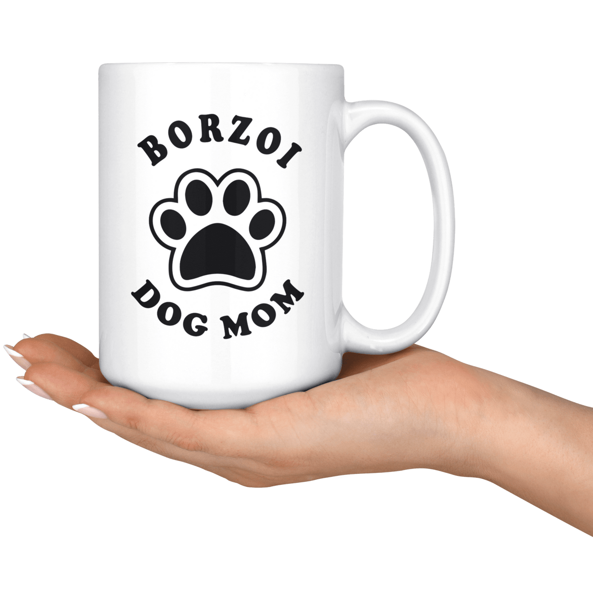 Borzoi Dog Mom Coffee / Tea Ceramic Mug - 11oz / 15oz Drinkware
