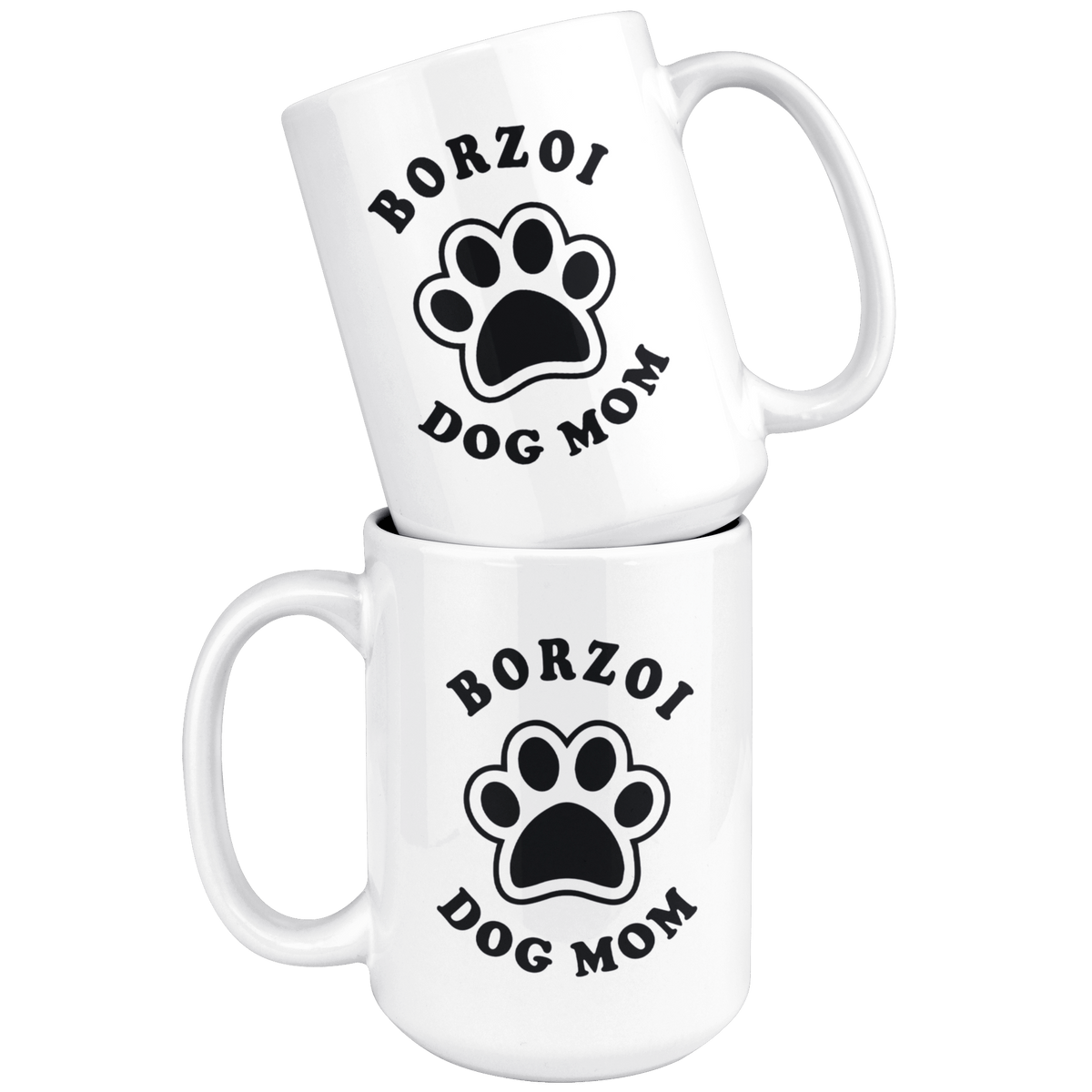 Borzoi Dog Mom Coffee / Tea Ceramic Mug - 11oz / 15oz Drinkware