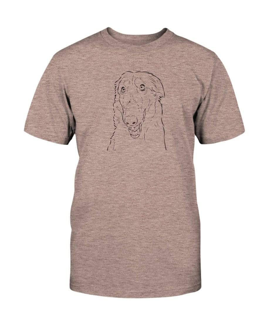 Borzoi Doodle Doggies Super Soft Unisex T-Shirt Shirts Heather Prism Peach / S