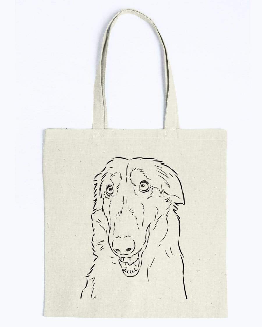Borzoi Doodle Dogs Canvas Tote Bag Accessories Natural / M