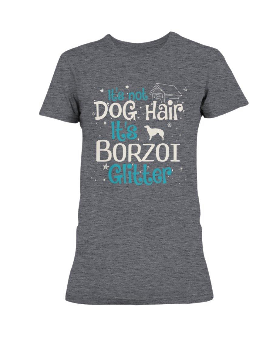 Borzoi It&#39;s Not Dog Hair It&#39;s Dog Glitter Lightweight T-Shirt 880 Shirts Heather Dk Grey / S