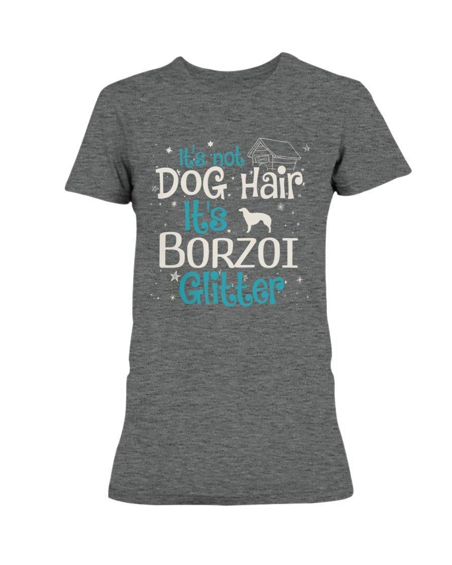 Borzoi It&#39;s Not Dog Hair It&#39;s Dog Glitter Lightweight T-Shirt 880 Shirts Heather Graphite / S