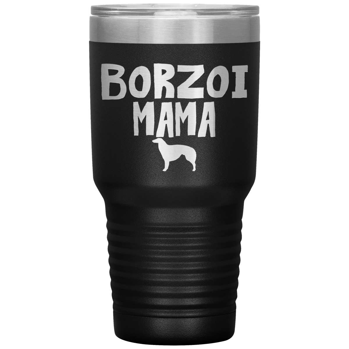 Borzoi Mama 30 Oz Vacuum Tumbler Tumblers Black