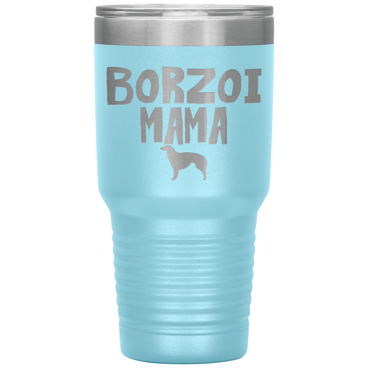 Borzoi Mama 30 Oz Vacuum Tumbler Tumblers Light Blue