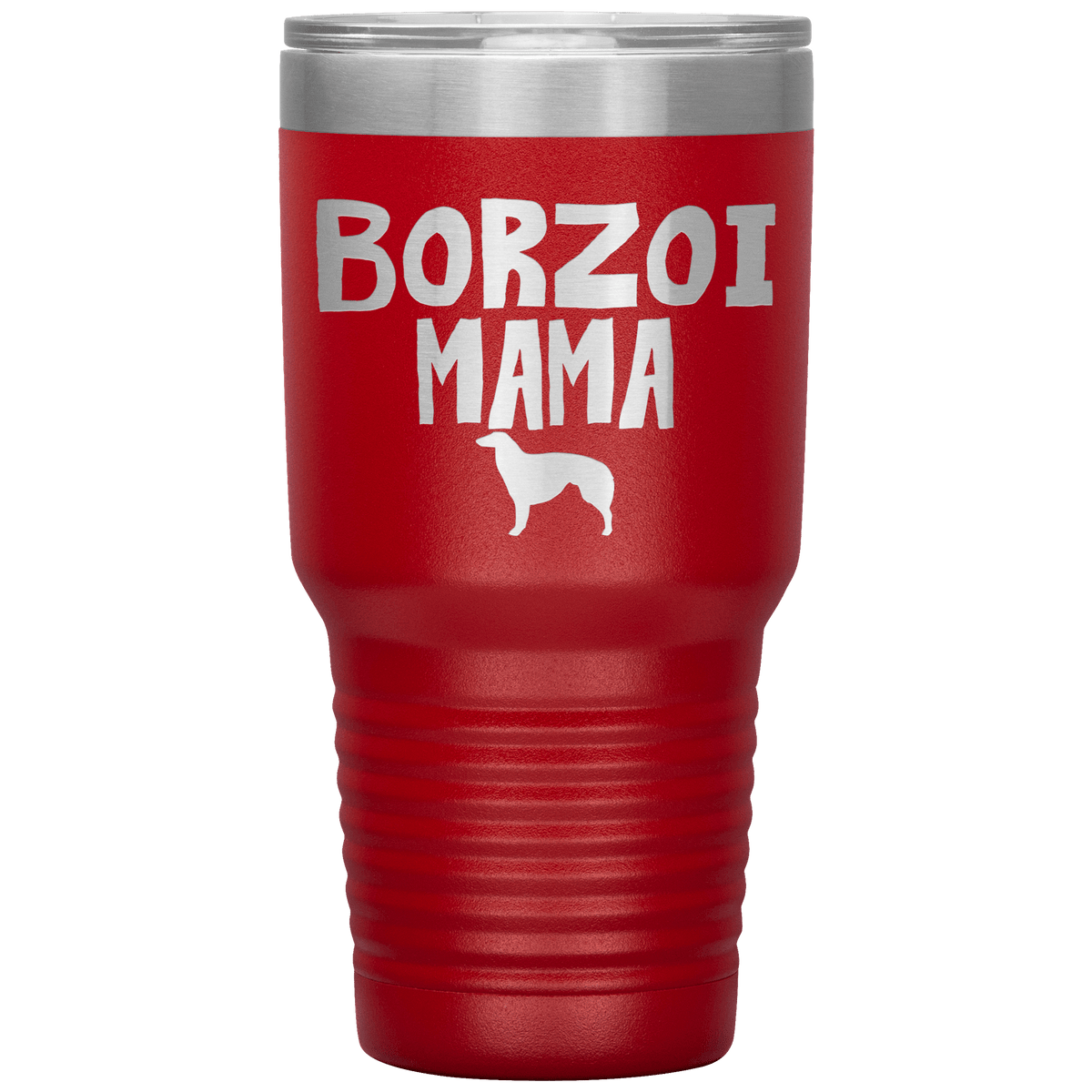 Borzoi Mama 30 Oz Vacuum Tumbler Tumblers Red