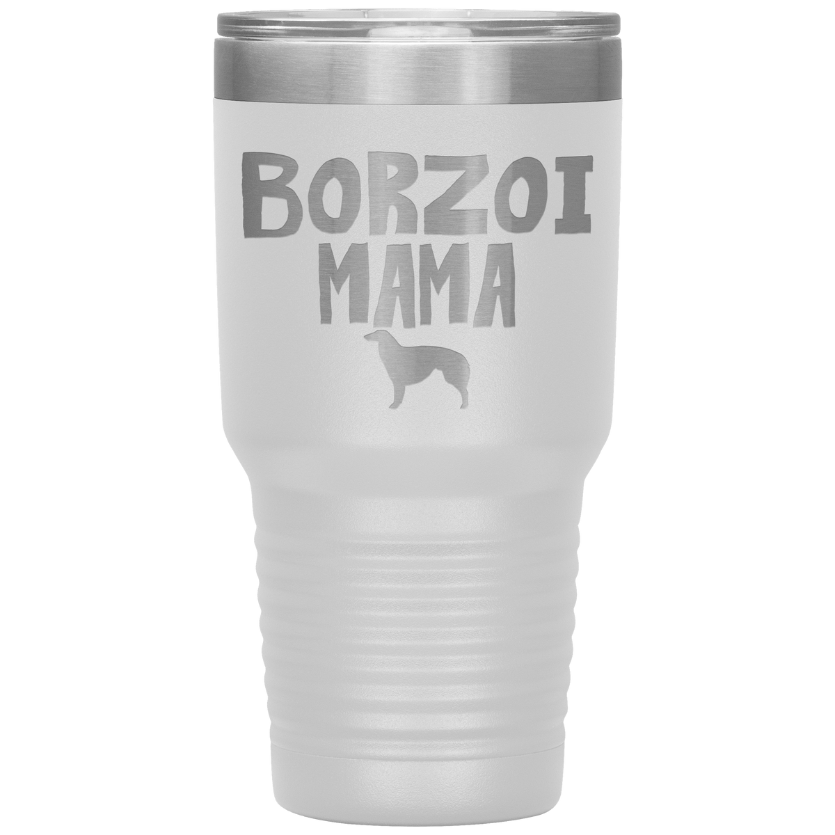 Borzoi Mama 30 Oz Vacuum Tumbler Tumblers White