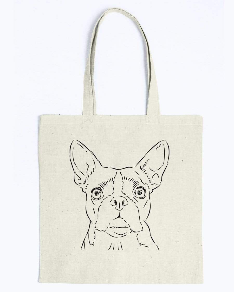 Boston Terrier Doodle Dogs Canvas Tote Bag Accessories Natural / M