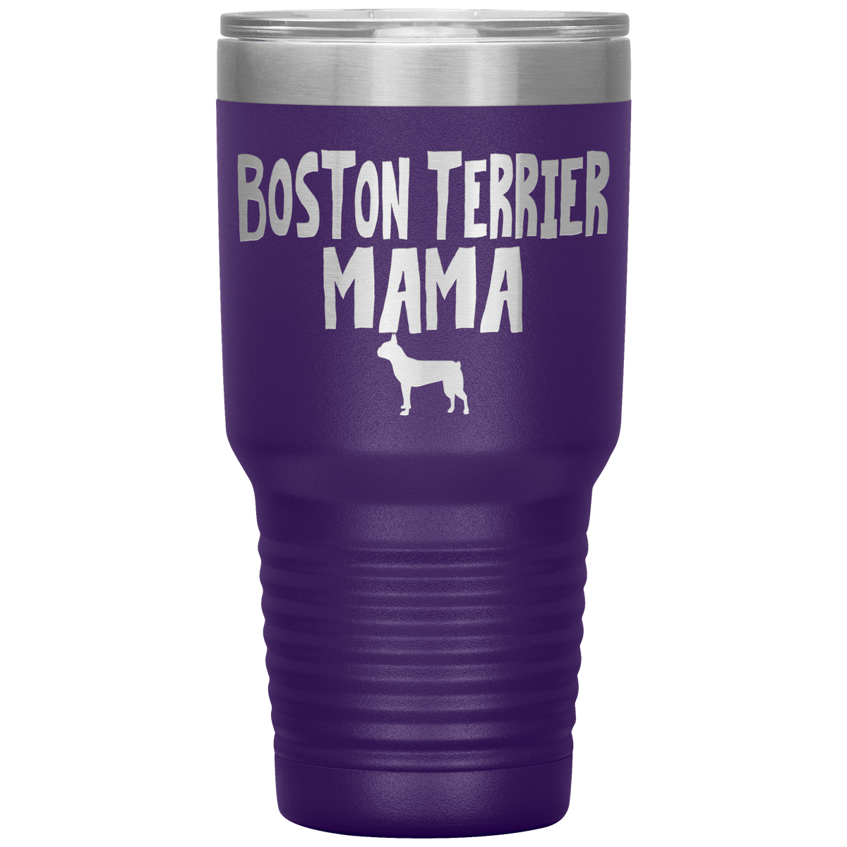 Boston Terrier Mama 30 Oz Vacuum Tumbler Tumblers Purple