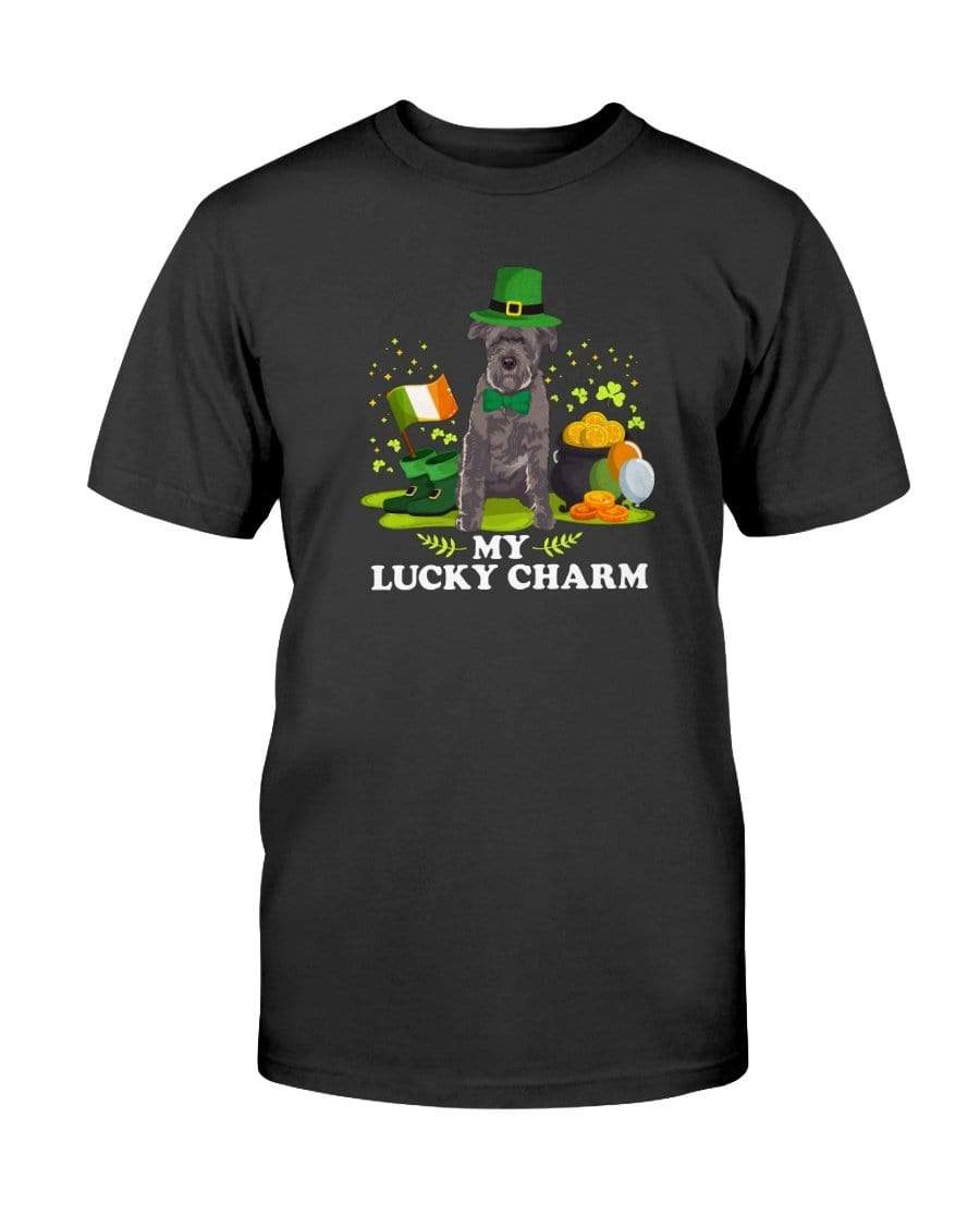 Bouvier des Flandres St. Patricks Day My Lucky Charm Unisex T-Shirt Shirts Black / S