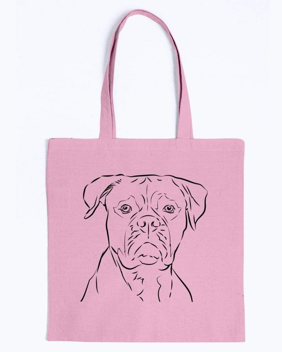 Boxer Doodle Dogs Canvas Tote Bag Accessories Pink / M