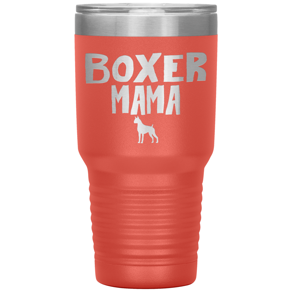 Boxer Mama 30 Oz Vacuum Tumbler Tumblers Coral