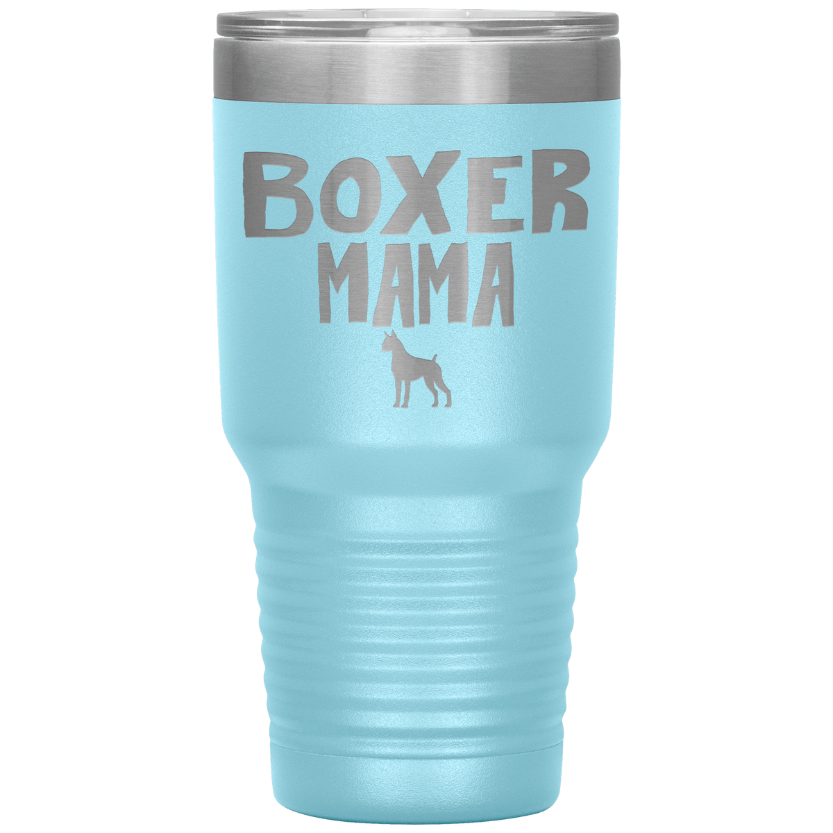 Boxer Mama 30 Oz Vacuum Tumbler Tumblers Light Blue