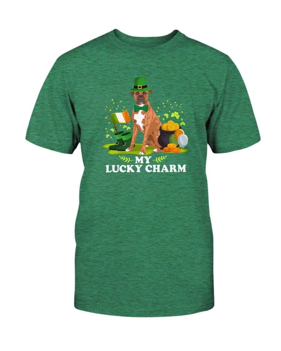 Boxer St. Patricks Day My Lucky Charm Unisex T-Shirt Shirts Heather Kelly / S
