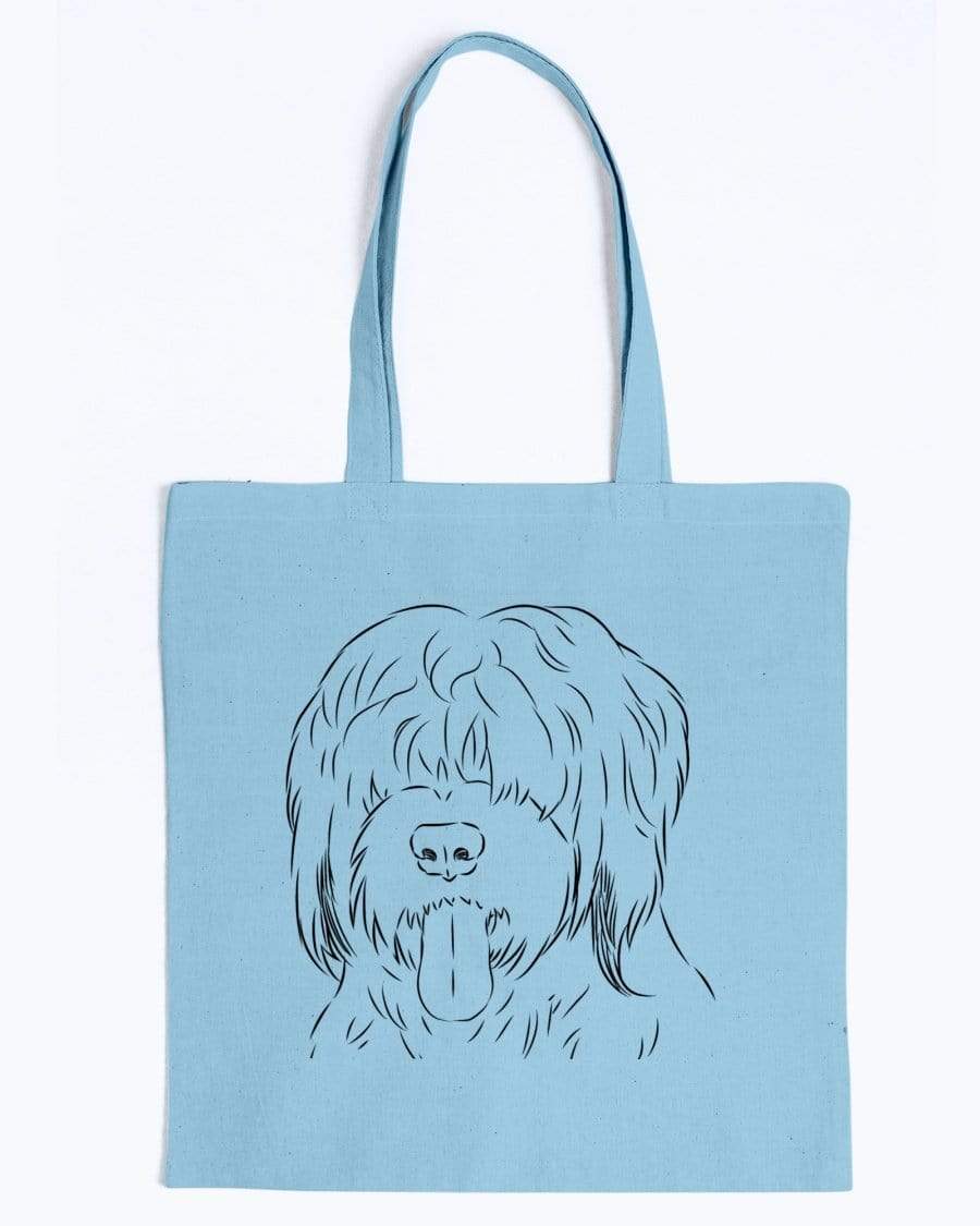 Briard Doodle Dogs Canvas Tote Bag Accessories Light Blue / M
