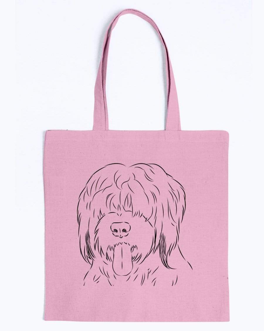 Briard Doodle Dogs Canvas Tote Bag Accessories Pink / M