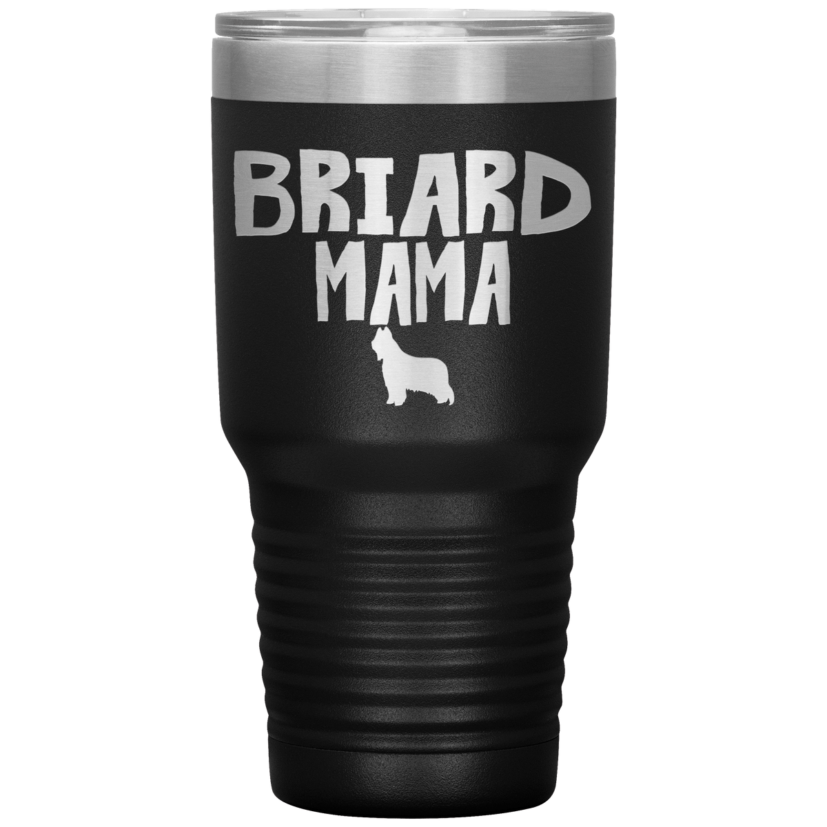 Briard Mama 30 Oz Vacuum Tumbler Tumblers Black
