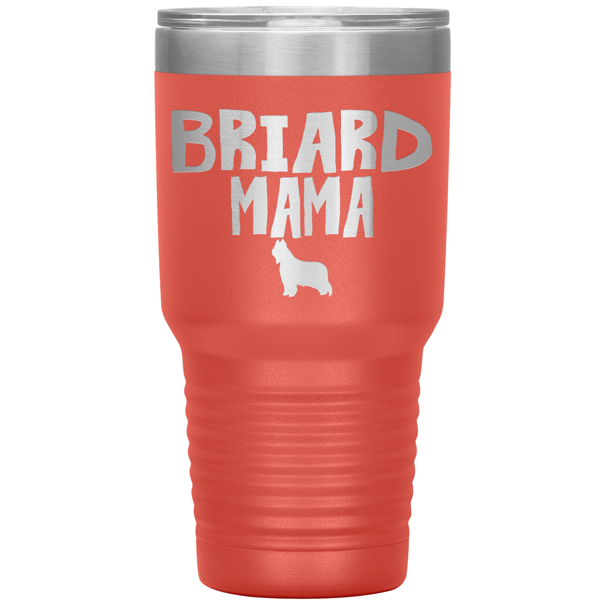 Briard Mama 30 Oz Vacuum Tumbler Tumblers Coral