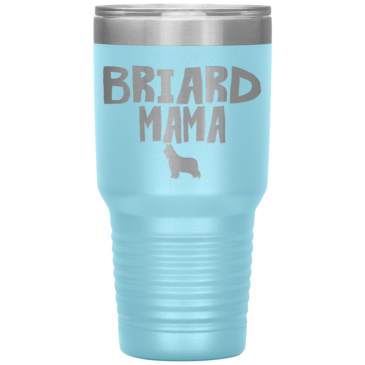 Briard Mama 30 Oz Vacuum Tumbler Tumblers Light Blue