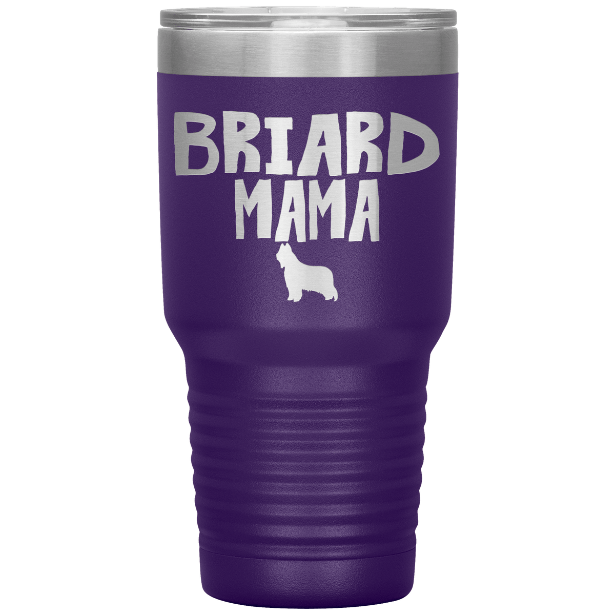 Briard Mama 30 Oz Vacuum Tumbler Tumblers Purple