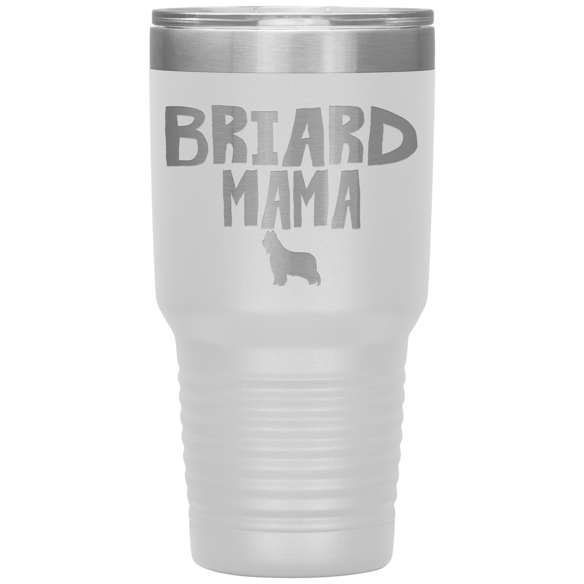 Briard Mama 30 Oz Vacuum Tumbler Tumblers White