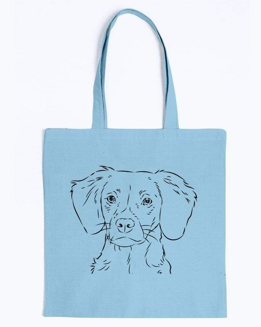 Brittany Doodle Dogs Canvas Tote Bag Accessories Light Blue / M