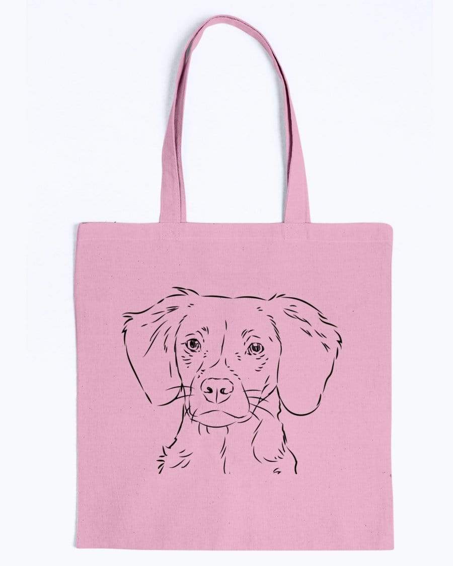 Brittany Doodle Dogs Canvas Tote Bag Accessories Pink / M
