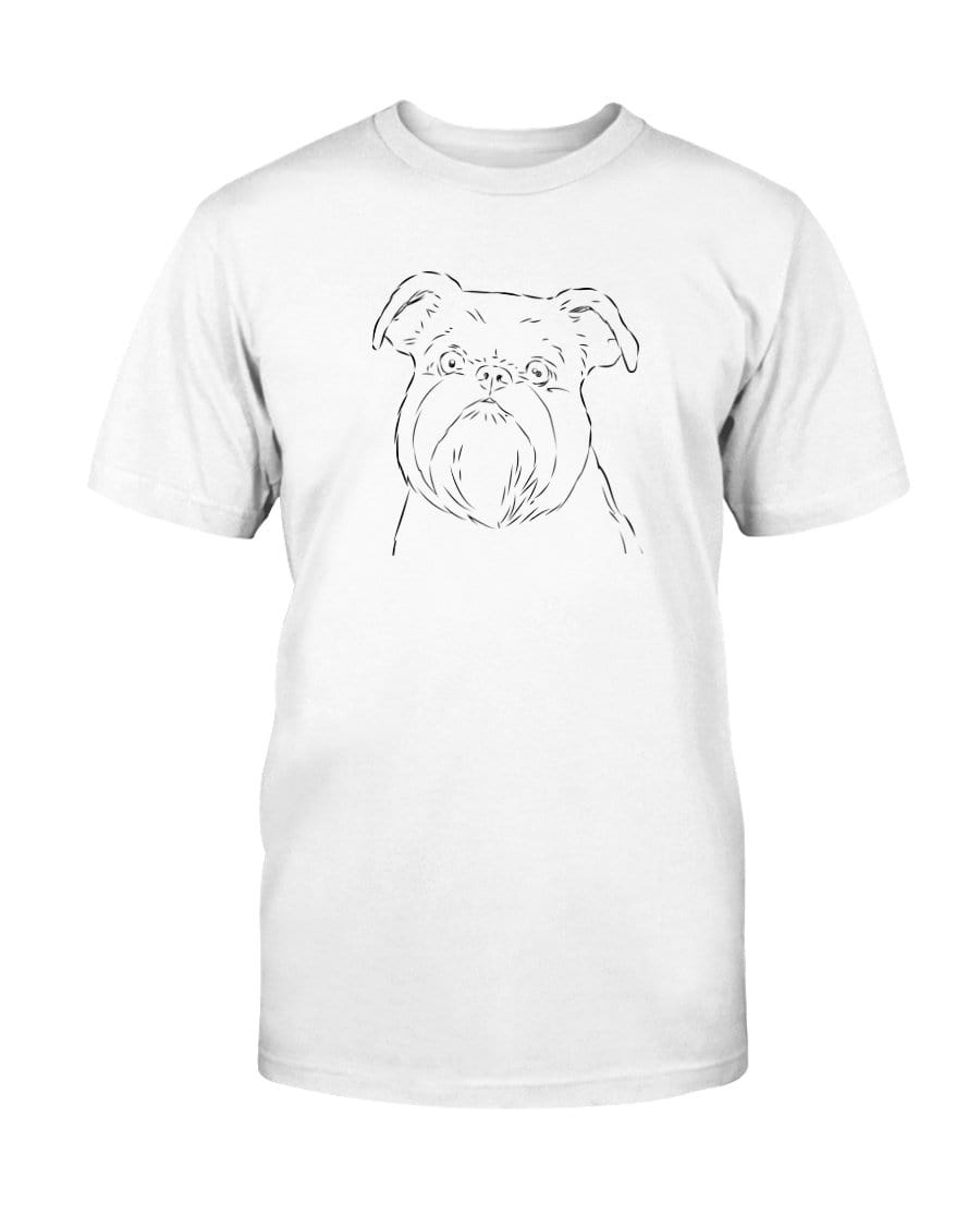 Brussels Griffon Doodle Doggies Super Soft Unisex T-Shirt Shirts Solid White Blender / S