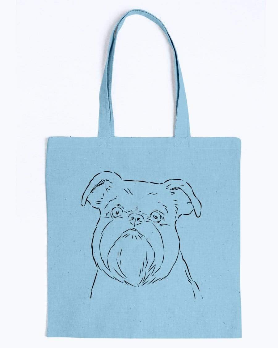 Brussels Griffon Doodle Dogs Canvas Tote Bag Accessories Light Blue / M