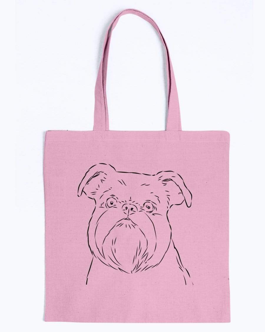 Brussels Griffon Doodle Dogs Canvas Tote Bag Accessories Pink / M