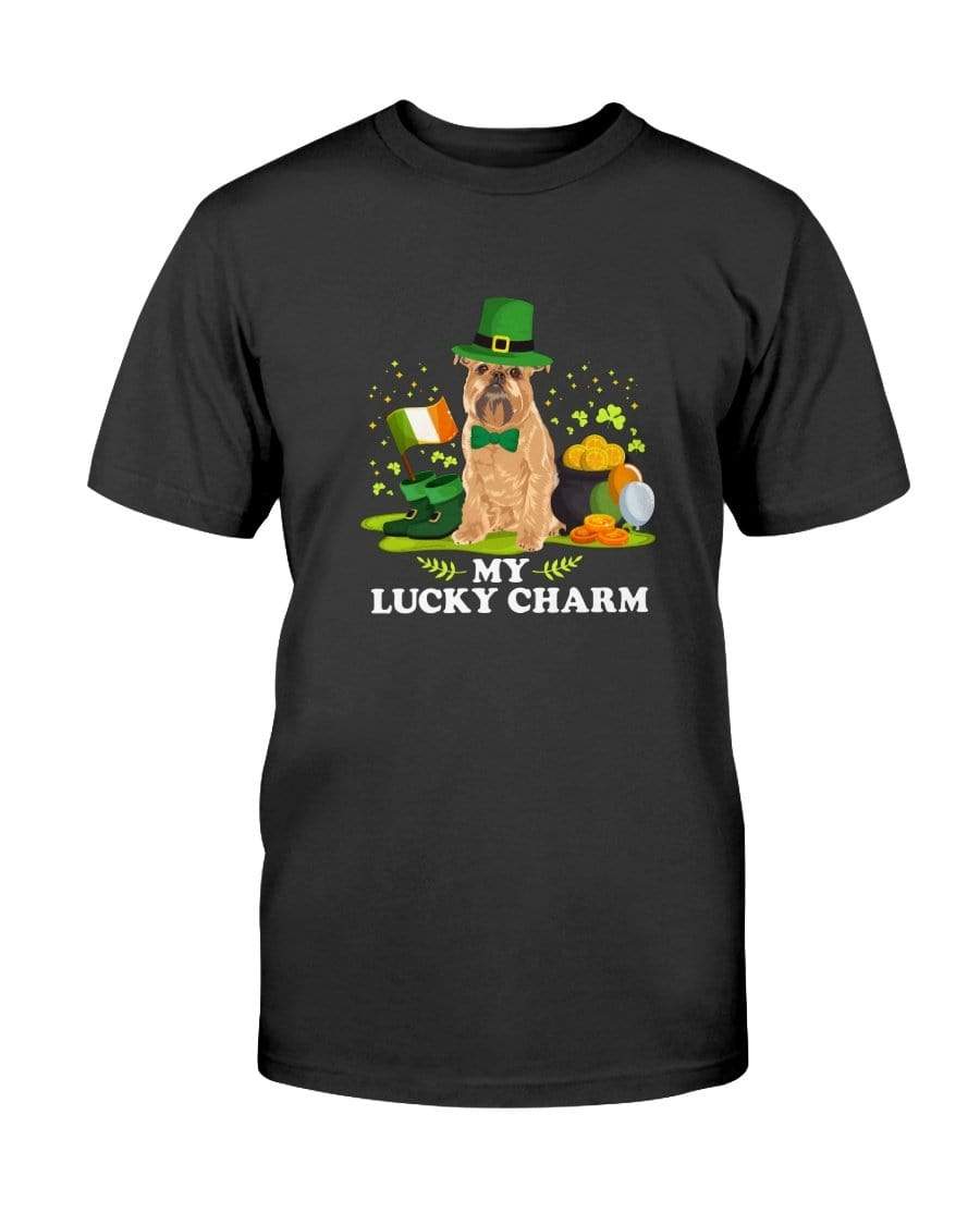 Brussels Griffon St. Patricks Day My Lucky Charm Unisex T-Shirt Shirts Black / S