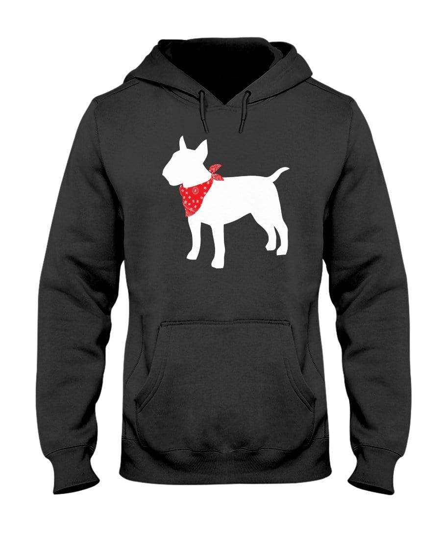 Bull Terrier Red Bandana Unisex Hoodie Sweatshirts Black / S
