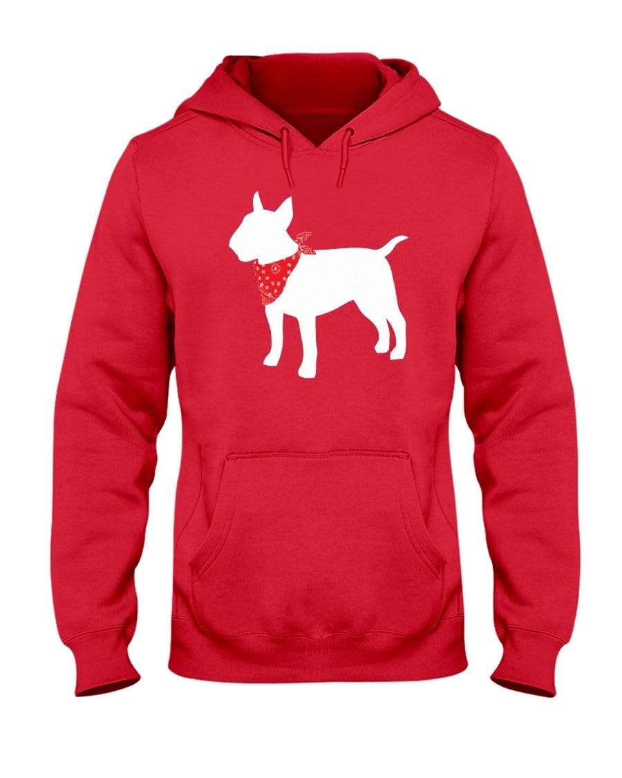 Bull Terrier Red Bandana Unisex Hoodie Sweatshirts Red / S