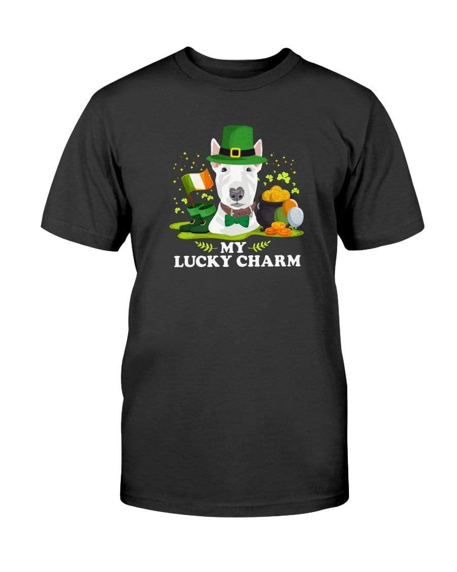 Bull Terrier St. Patricks Day My Lucky Charm Unisex T-Shirt Shirts Black / S