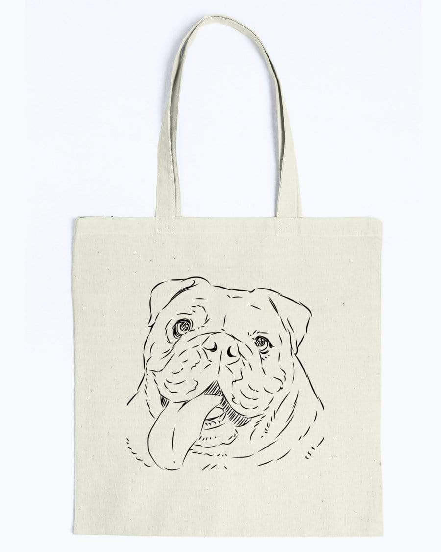 Bulldog Doodle Dogs Canvas Tote Bag Accessories Natural / M