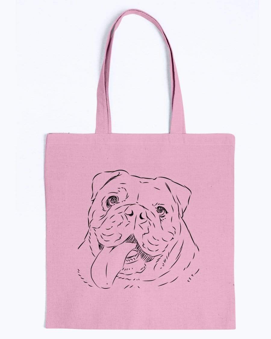 Bulldog Doodle Dogs Canvas Tote Bag Accessories Pink / M
