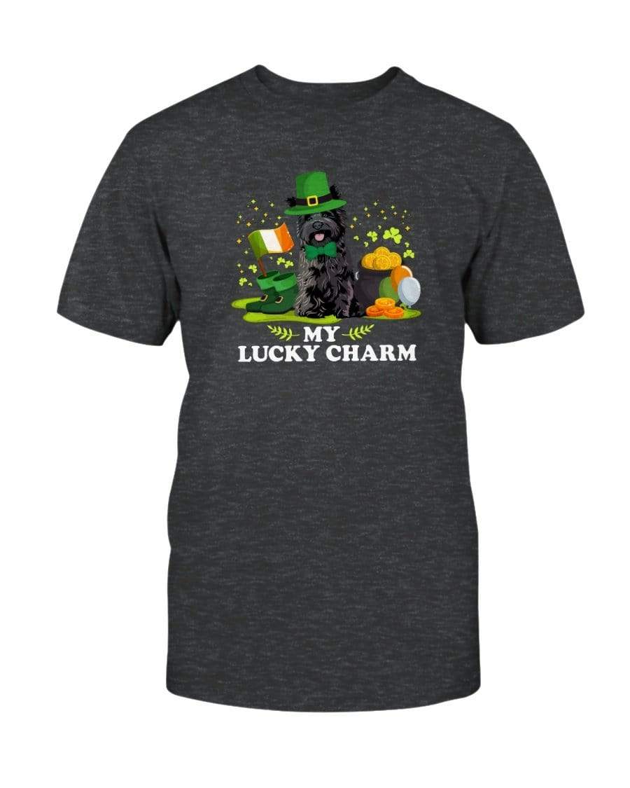 Cairn Terrier St. Patricks Day My Lucky Charm Unisex T-Shirt Shirts Dark Grey Heather / S