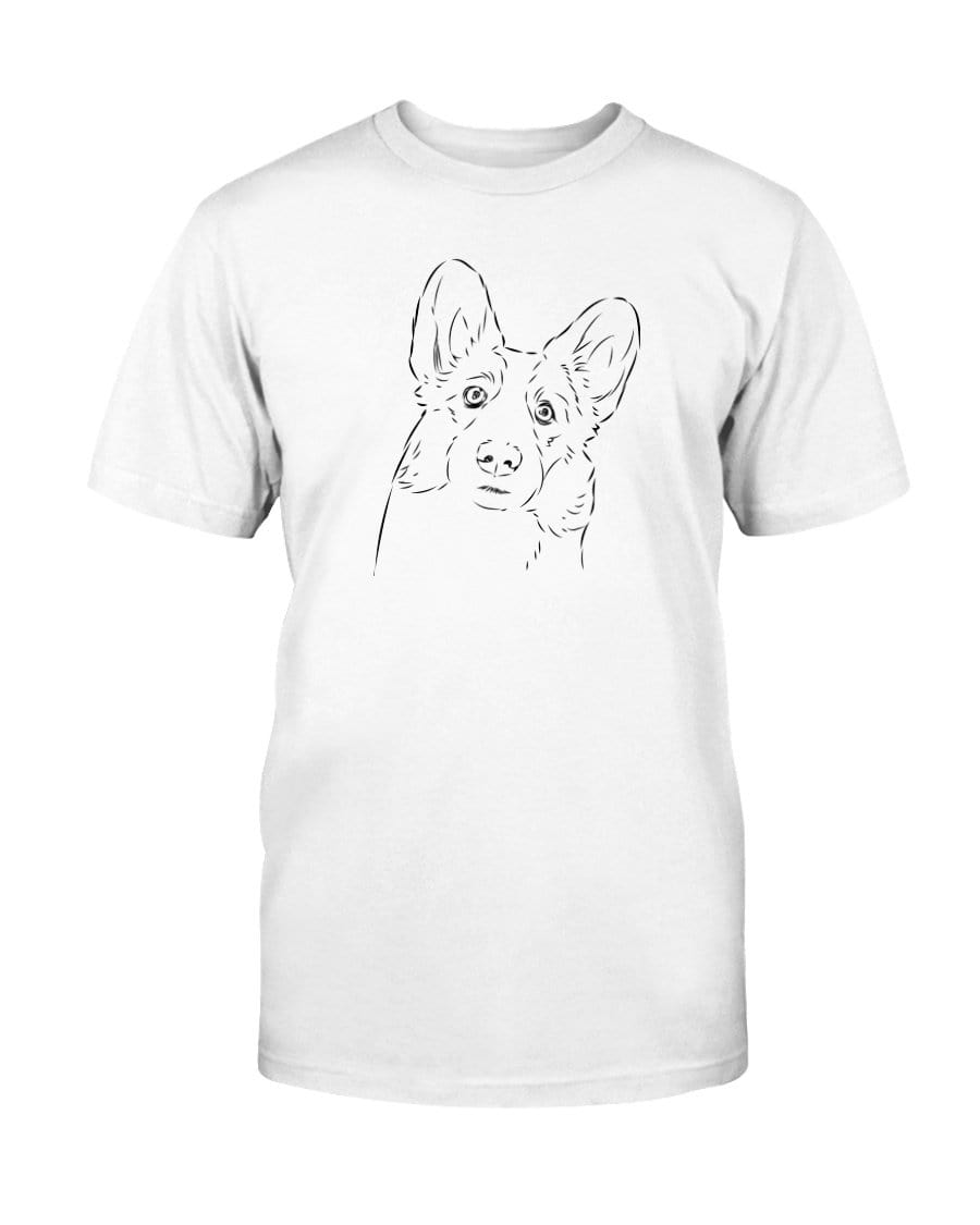 Cardigan Welsh Corgi Doodle Doggies Super Soft Unisex T-Shirt Shirts Solid White Blender / S