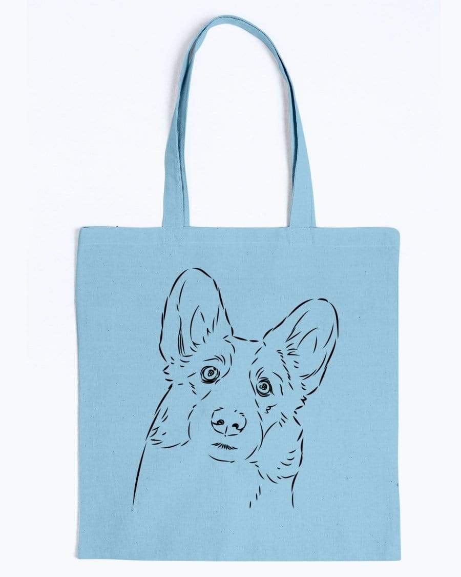 Cardigan Welsh Corgi Doodle Dogs Canvas Tote Bag Accessories Light Blue / M