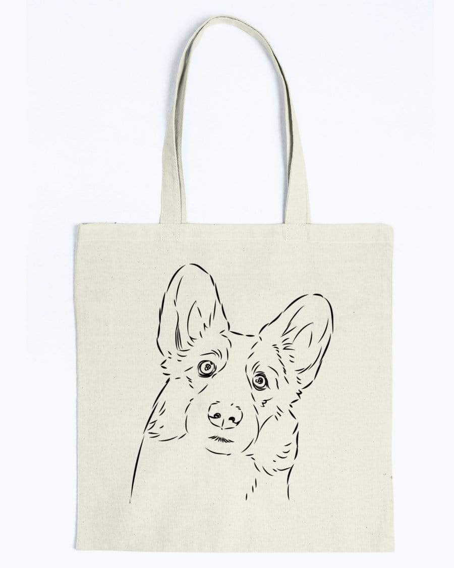 Cardigan Welsh Corgi Doodle Dogs Canvas Tote Bag Accessories Natural / M