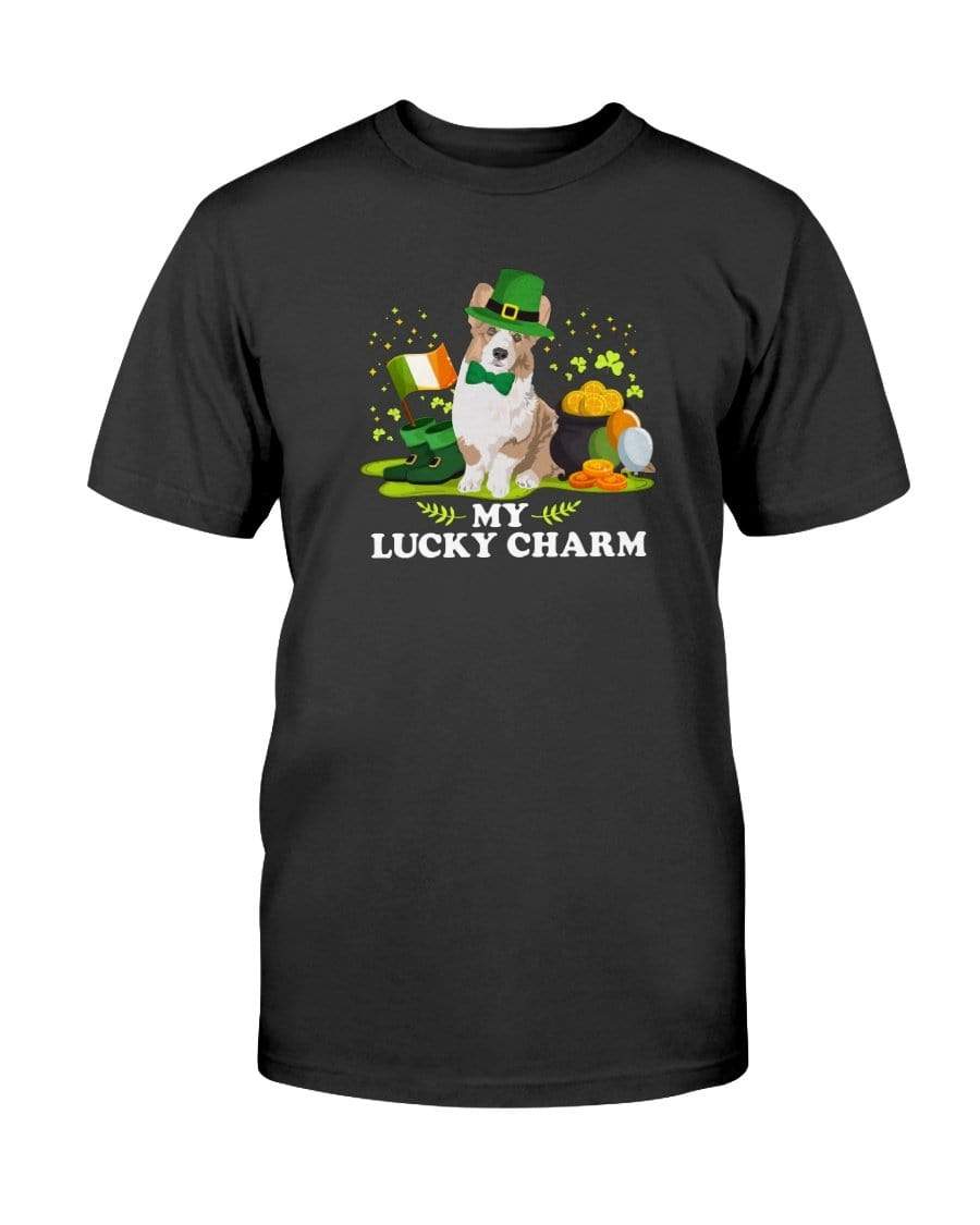 Cardigan Welsh Corgi St. Patricks Day My Lucky Charm Unisex T-Shirt Shirts Black / S