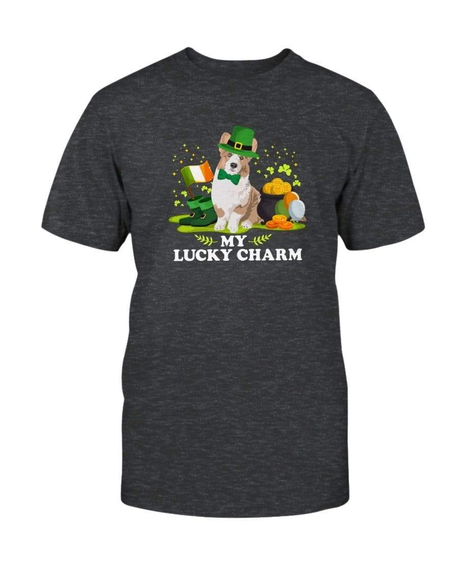 Cardigan Welsh Corgi St. Patricks Day My Lucky Charm Unisex T-Shirt Shirts Dark Grey Heather / S