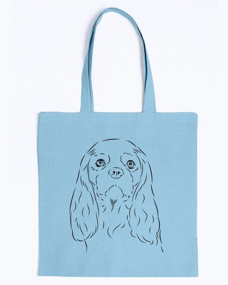 Cavalier King Charles Doodle Dogs Canvas Tote Bag Accessories Light Blue / M
