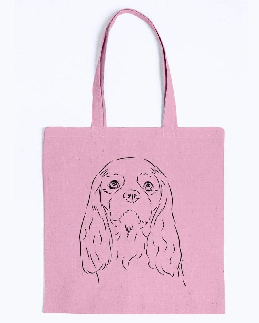 Cavalier King Charles Doodle Dogs Canvas Tote Bag Accessories Pink / M
